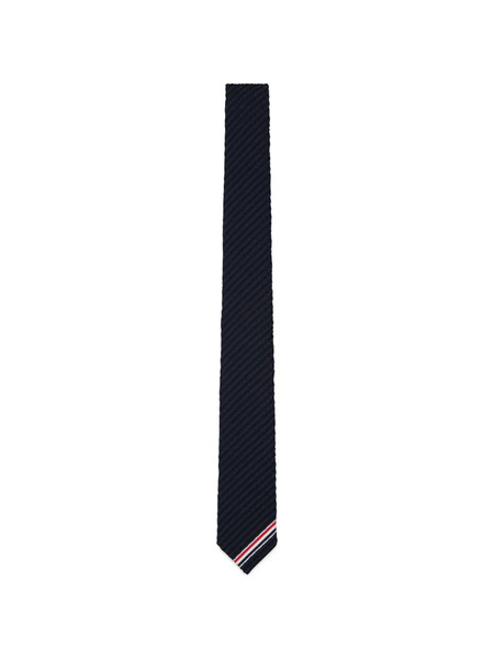  Thom Browne Seersucker Wool Tie - Blue 