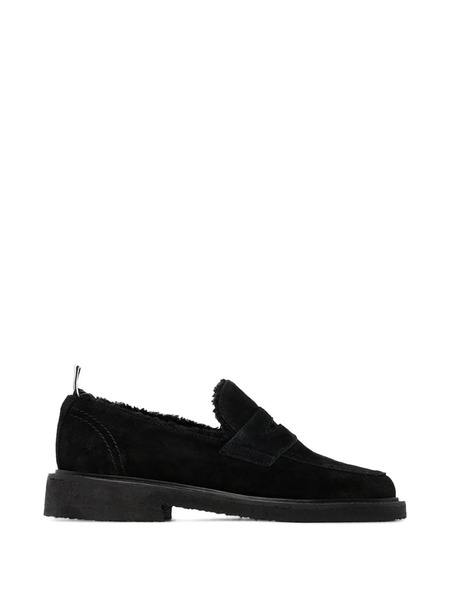  Thom Browne Shearling Penny Loafers - Black 