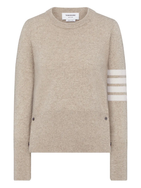  Thom Browne Shetland-wool 4-bar Jersey-stitch Sweater - Neutrals 