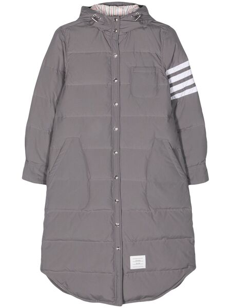  Thom Browne Side-stripe-detail Padded Coat - Grey 