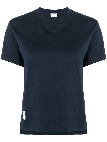  Thom Browne Slide Slits Relaxed Navy Tee - Blue 