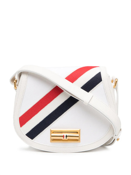  Thom Browne Small Shoulder Saddle Bag - White 