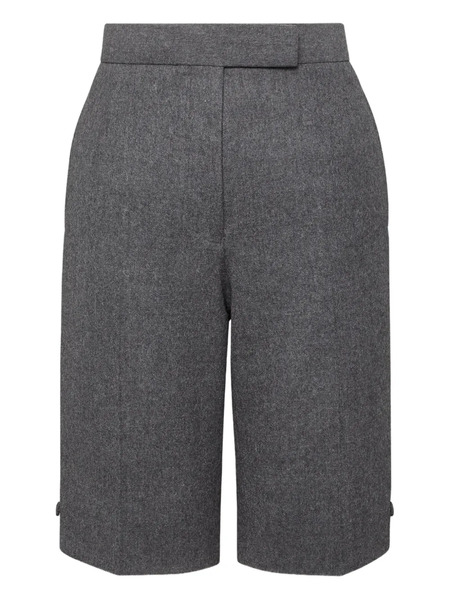  Thom Browne Solid Wool Flannel Bermuda Shorts - Grey 
