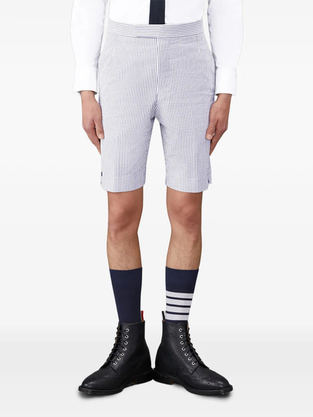  Thom Browne Striped Back-strap Shorts - Blue 