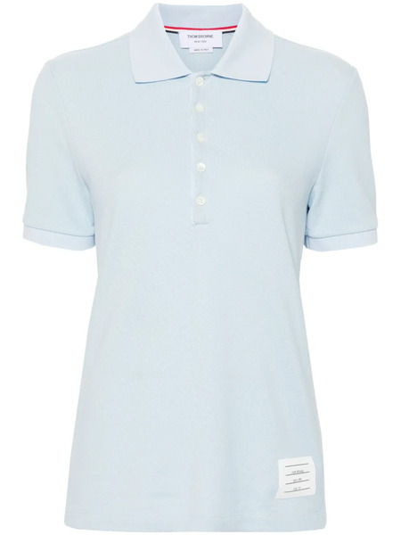 Thom Browne Striped Logo-patch Polo Shirt - Blue 