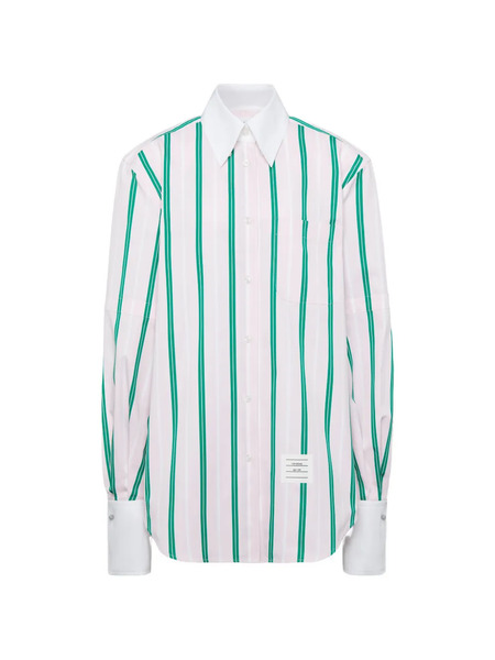  Thom Browne Striped Oversized Shirt - Pink 