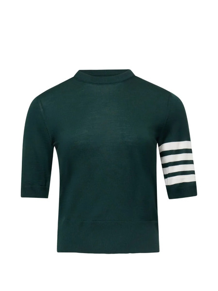  Thom Browne Striped Sleeve Tee Top - Green 
