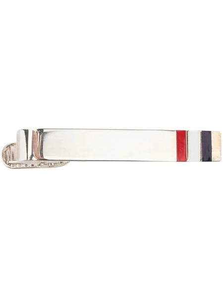  Thom Browne Striped Tie Clip - Silver 