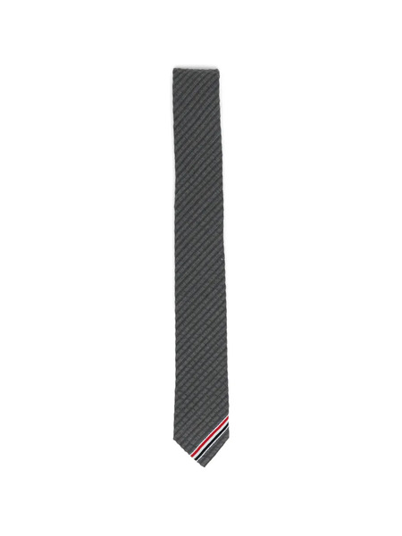  Thom Browne Striped Tie - Grey 