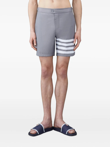  Thom Browne Swim Tech 4-bar Deck Shorts - Grey 