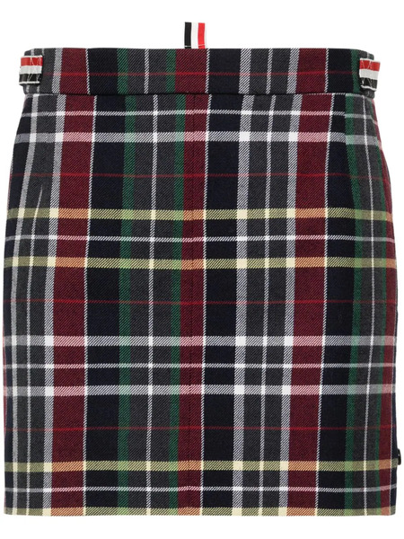  Thom Browne Tartan-check Wool Miniskirt - Blue 
