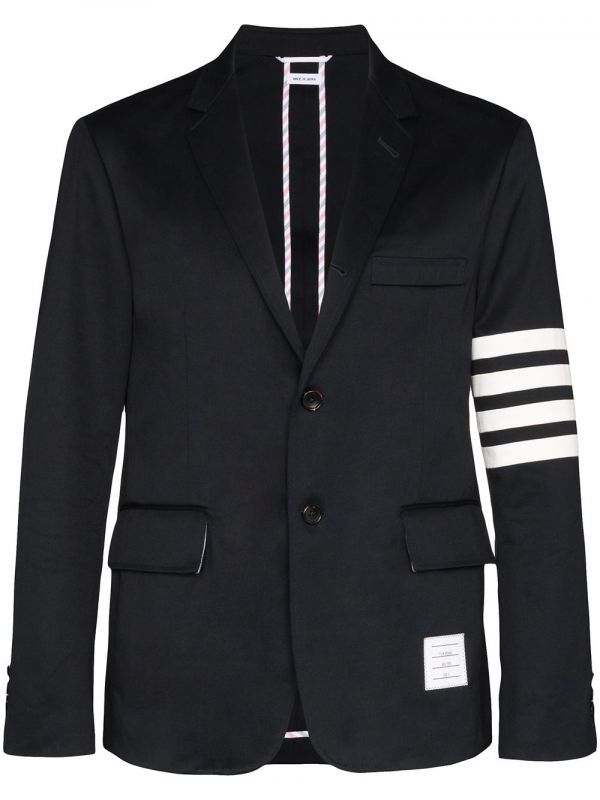  Thom Browne Unconstructed 4-bar Single-breasted Blazer - Blue 
