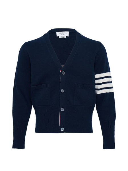  Thom Browne V-neck Cardigan - Blue 