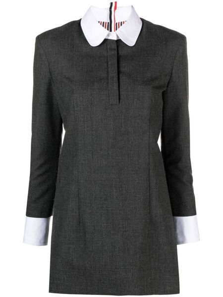  Thom Browne Virgin Wool Shift Minidress - Grey 