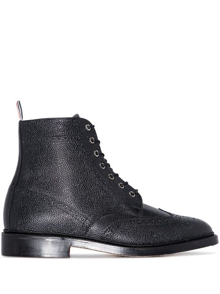  Thom Browne Wingtip Brogue Boots - Black 