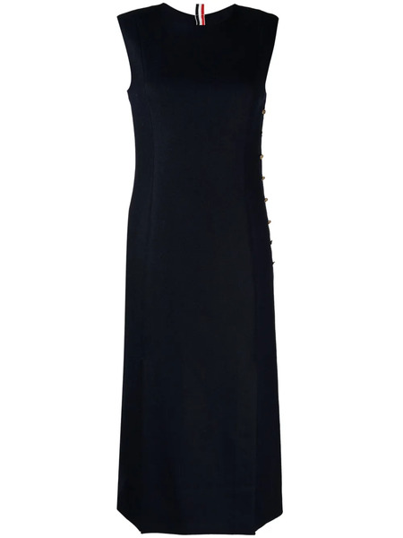  Thom Browne Wool Midi Dress - Blue 