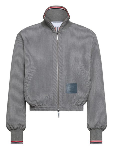  Thom Browne Zip-fastening Patch-detailed Jacket - Grey 