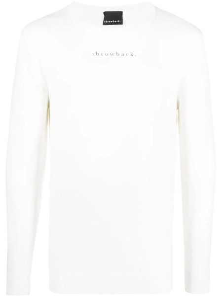  Throwback. Graphic-print Merino-blend Jumper - White 