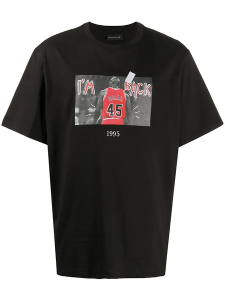  Throwback. Michael Jordan Graphic Print T-shirt - Black 