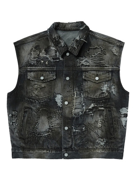  Thug Club Buttoned Gilet - Black 