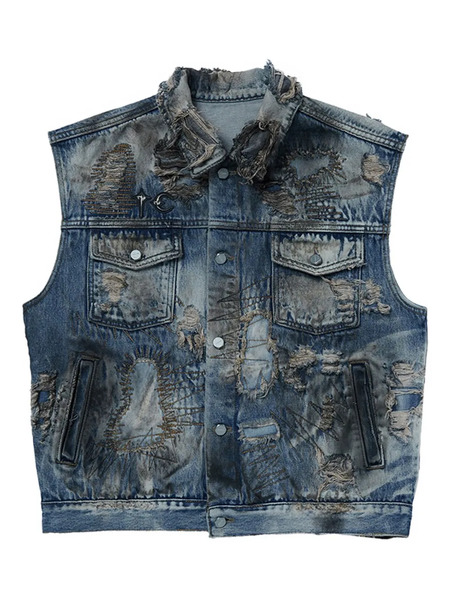  Thug Club Distressed Gilet - Blue 