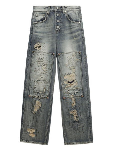  Thug Club Distressed Studded Jeans - Blue 