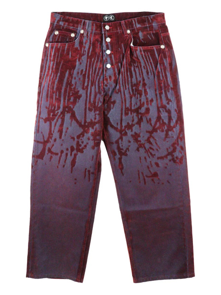  Thug Club Laser-cut Jeans - Red 