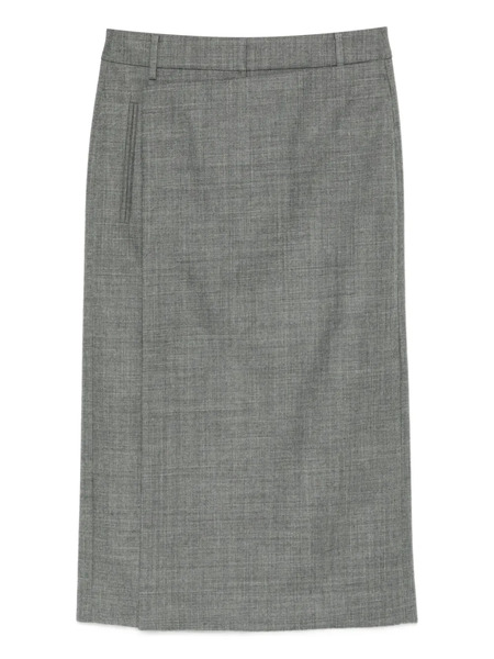  Tibi Back-slit Midi Skirt - Grey 