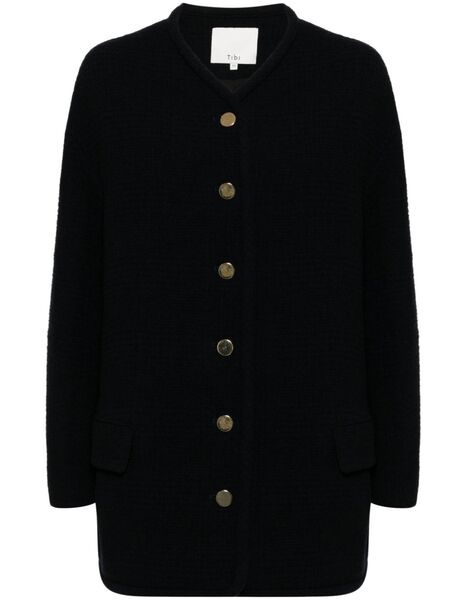  Tibi Collarless Cardigan - Blue 