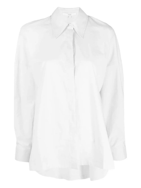  Tibi Gabe Point-collar Long-sleeved Shirt - White 