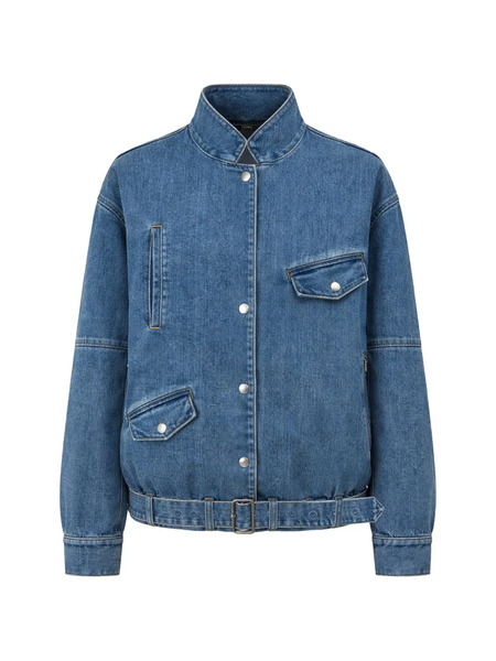  Tibi Moto Denim Bomber - Blue 
