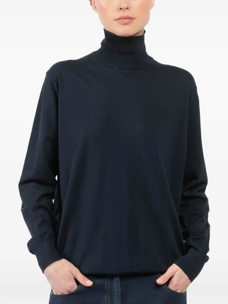  Tibi Roll-neck Top - Blue 