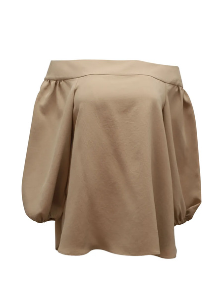  Tibi Sculpted-sleeve Off-shoulder Blouse - Neutrals 