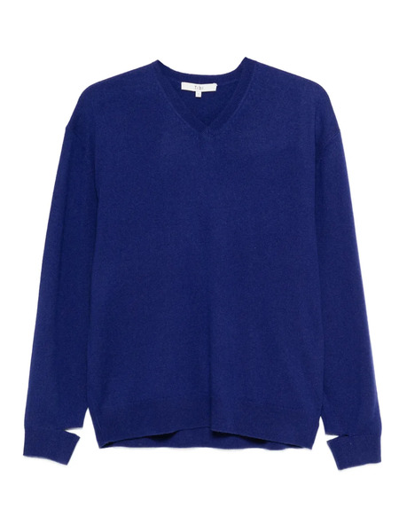  Tibi V-neck Split-cuff Sweater - Blue 