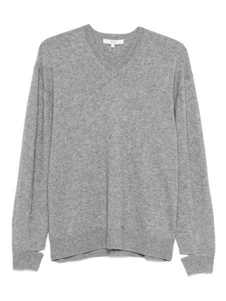  Tibi V-neck Split-cuff Sweater - Grey 