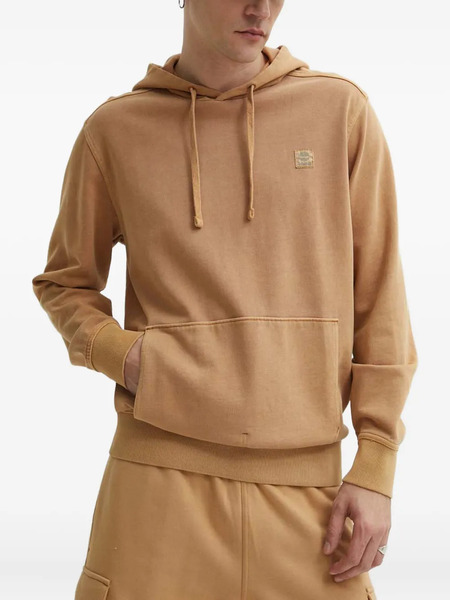  Timberland Drawstring Patch Hoodie - Brown 