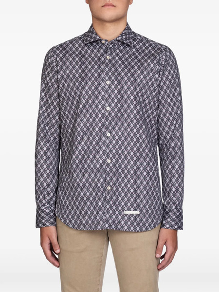  Tintoria Mattei Button-fastening Pattern Shirt - Grey 
