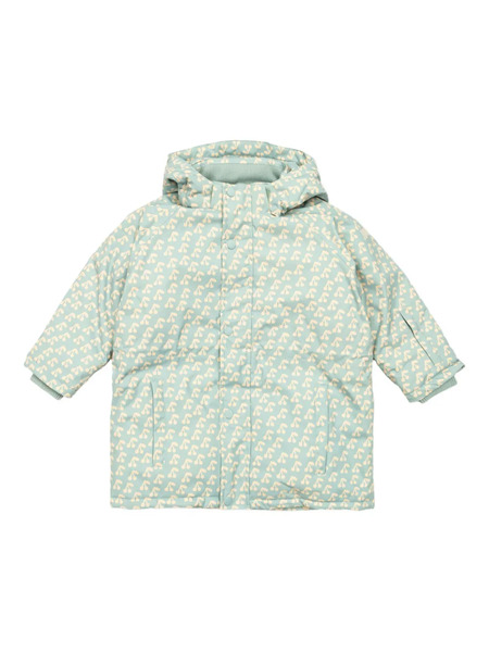  Tiny Cottons Cherry-print Hooded Jacket - Grey 