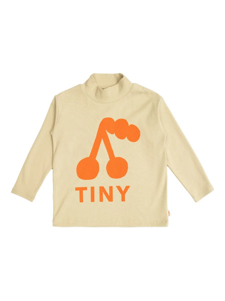  Tiny Cottons Cherry-print Ribbed Top - Neutrals 