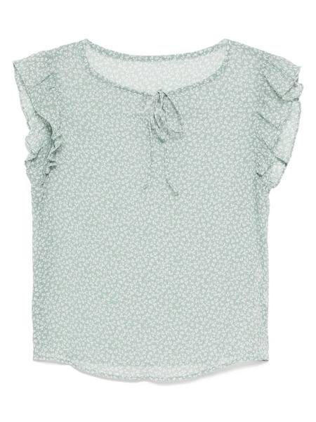  To B. By Agnès B. Clover Print Frill Blouse - Green 