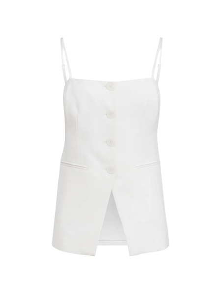  Toccin Roxy Square Neck Button Vest - Neutrals 