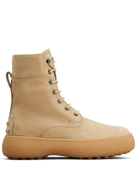  Tod's Lace-up Leather Combat Boots - Neutrals 