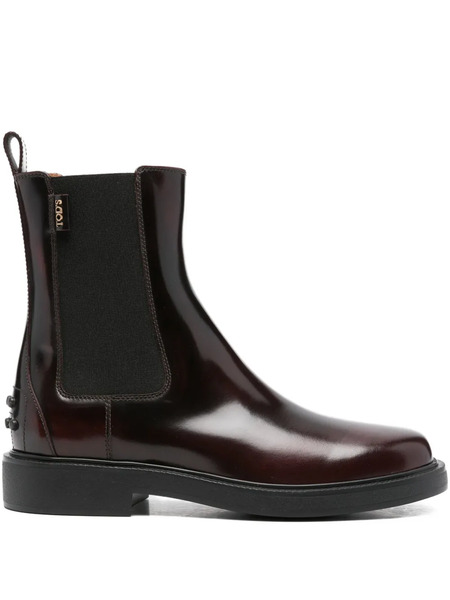  Tod's Leather Chelsea Boots - Red 
