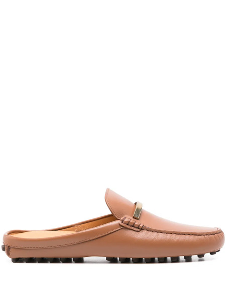  Tod's Leather Slippers - Brown 