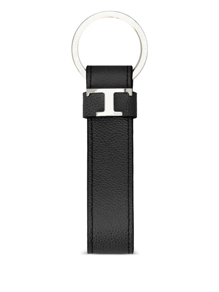  Tod's Leather T-logo Keyring - Black 