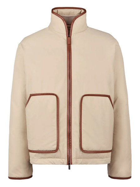  Tod's Leather-trim Down Jacket - Neutrals 