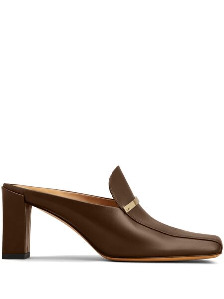  Tod's Logo-plaque Leather Mules - Brown 