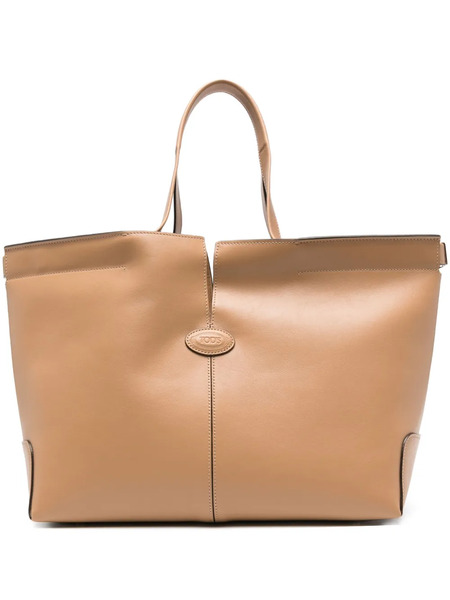  Tod's Medium-small Double-handle Leather Tote Bag - Neutrals 