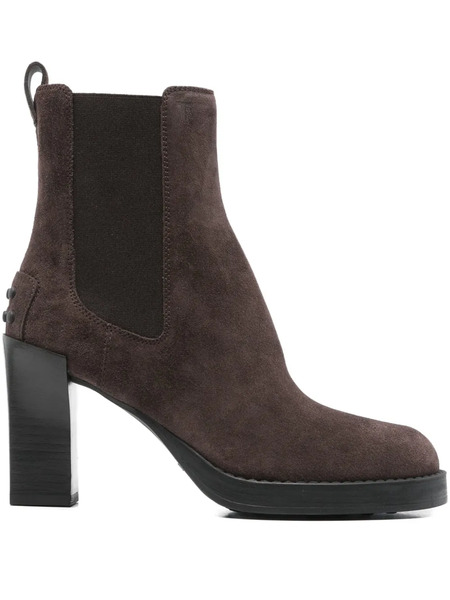  Tod's 80mm Block-heel Suede Boots - Brown 
