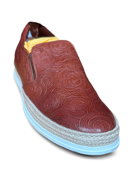  Tod's Patterned Leather Loafers - Red 